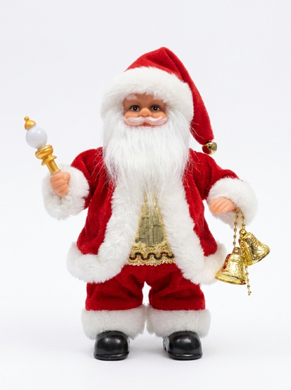 Santa Claus Decorativo de Pelo | Figura Navideña para tu Hogar