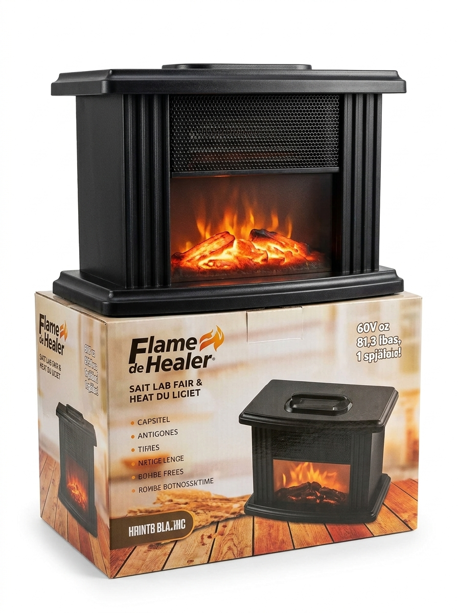 Calefactor Eléctrico Portátil Efecto Chimenea | Calor Instantáneo para tu Hogar
