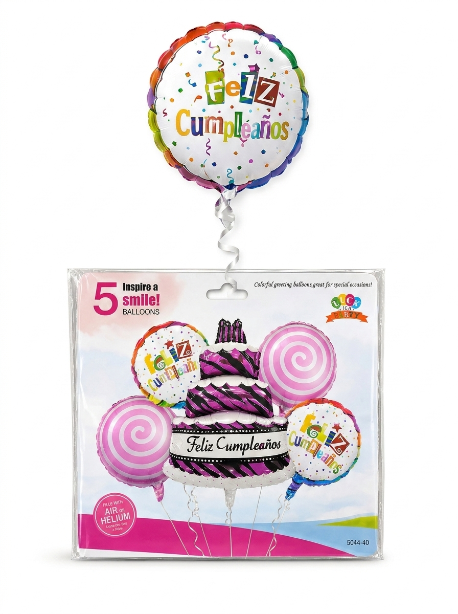Set de Globos Metálicos Feliz Día | Decoración Elegante para Celebrar