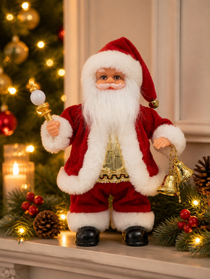 Santa Claus Decorativo de Pelo | Figura Navideña para tu Hogar