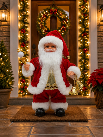 Santa Claus Decorativo de Pelo | Figura Navideña para tu Hogar
