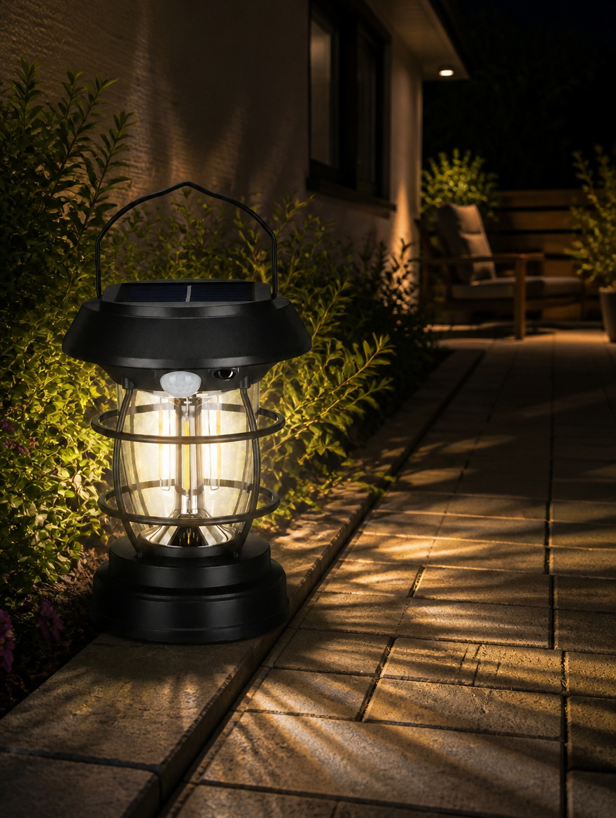 Lámpara Solar con Sensor de Movimiento | Iluminación Exterior Automática