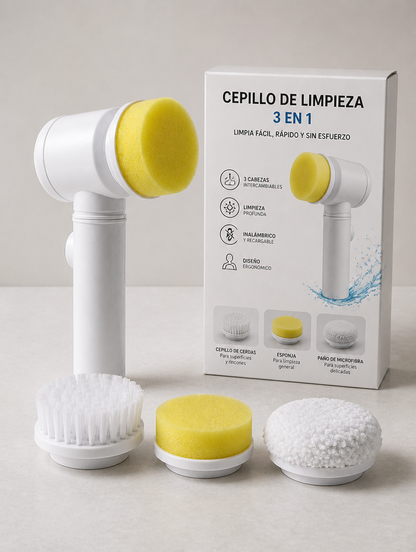 Cepillo Eléctrico de Limpieza 3 en 1 | Limpia Cocina y Baño sin Esfuerzo