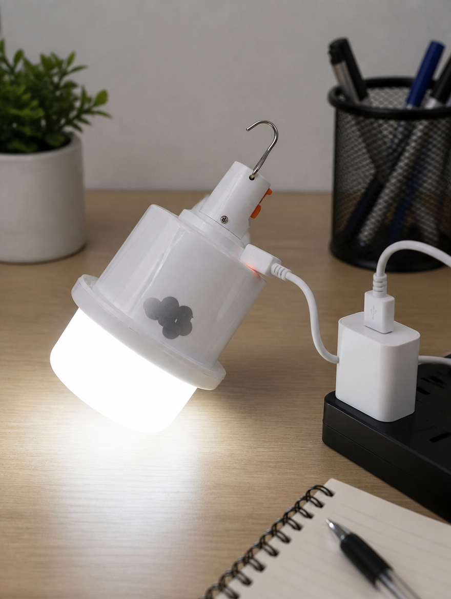 Faro LED Recargable 30W con Gancho | Luz Potente para Casa, Patio o Emergencia