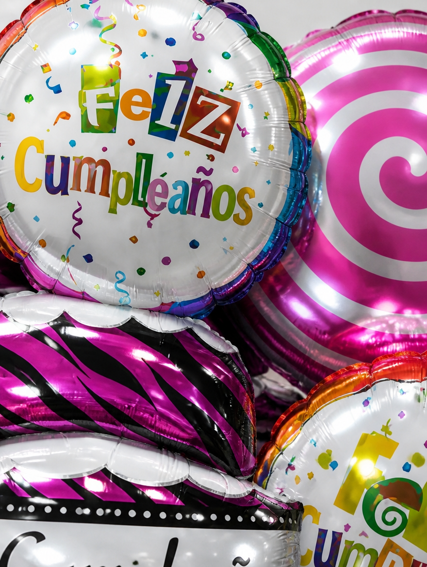 Set de Globos Metálicos Feliz Día | Decoración Elegante para Celebrar