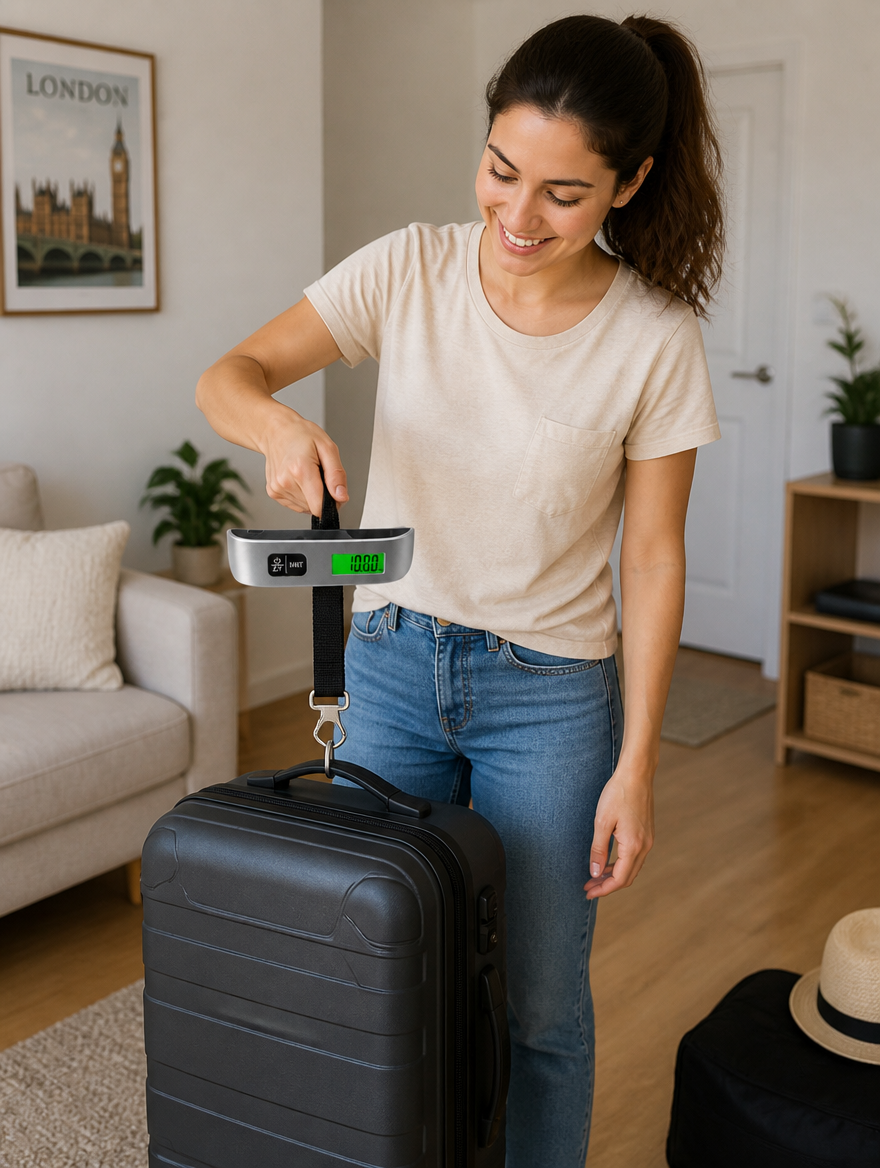 Báscula Digital para Equipaje | Evita Sobrepeso en el Aeropuerto