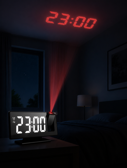 Reloj Despertador LED con Proyector de Hora | Ve la Hora sin Levantarte