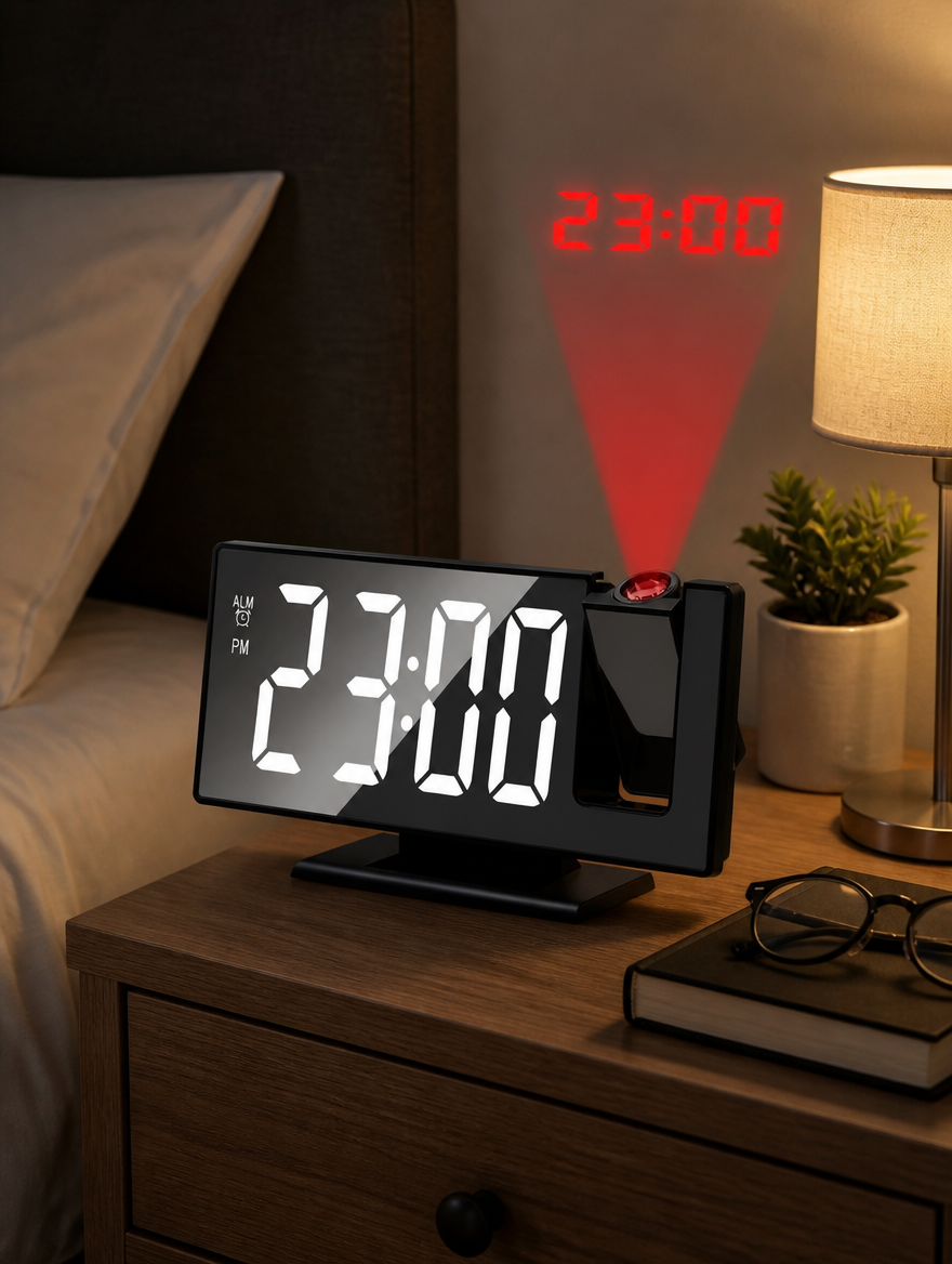 Reloj Despertador LED con Proyector de Hora | Ve la Hora sin Levantarte