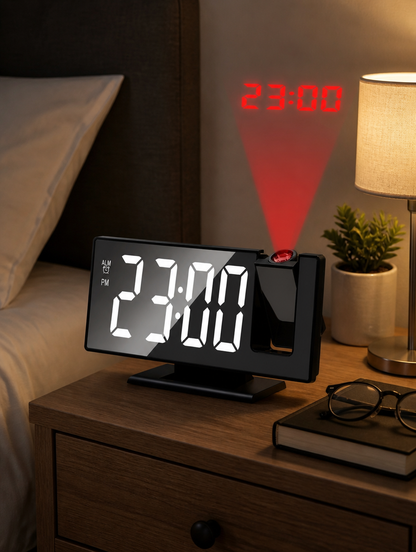 Reloj Despertador LED con Proyector de Hora | Ve la Hora sin Levantarte