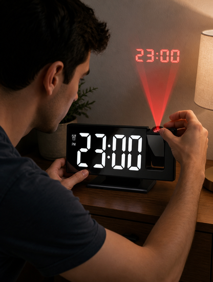 Reloj Despertador LED con Proyector de Hora | Ve la Hora sin Levantarte