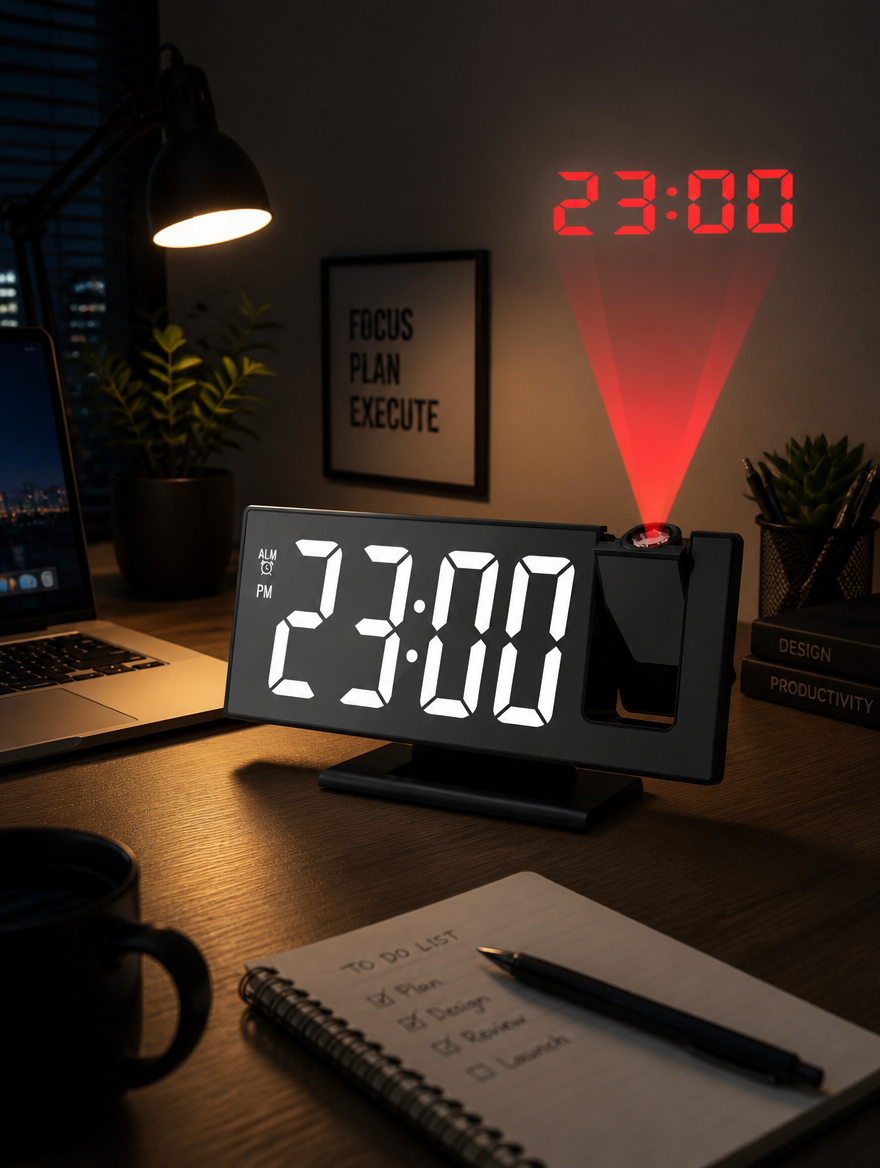 Reloj Despertador LED con Proyector de Hora | Ve la Hora sin Levantarte