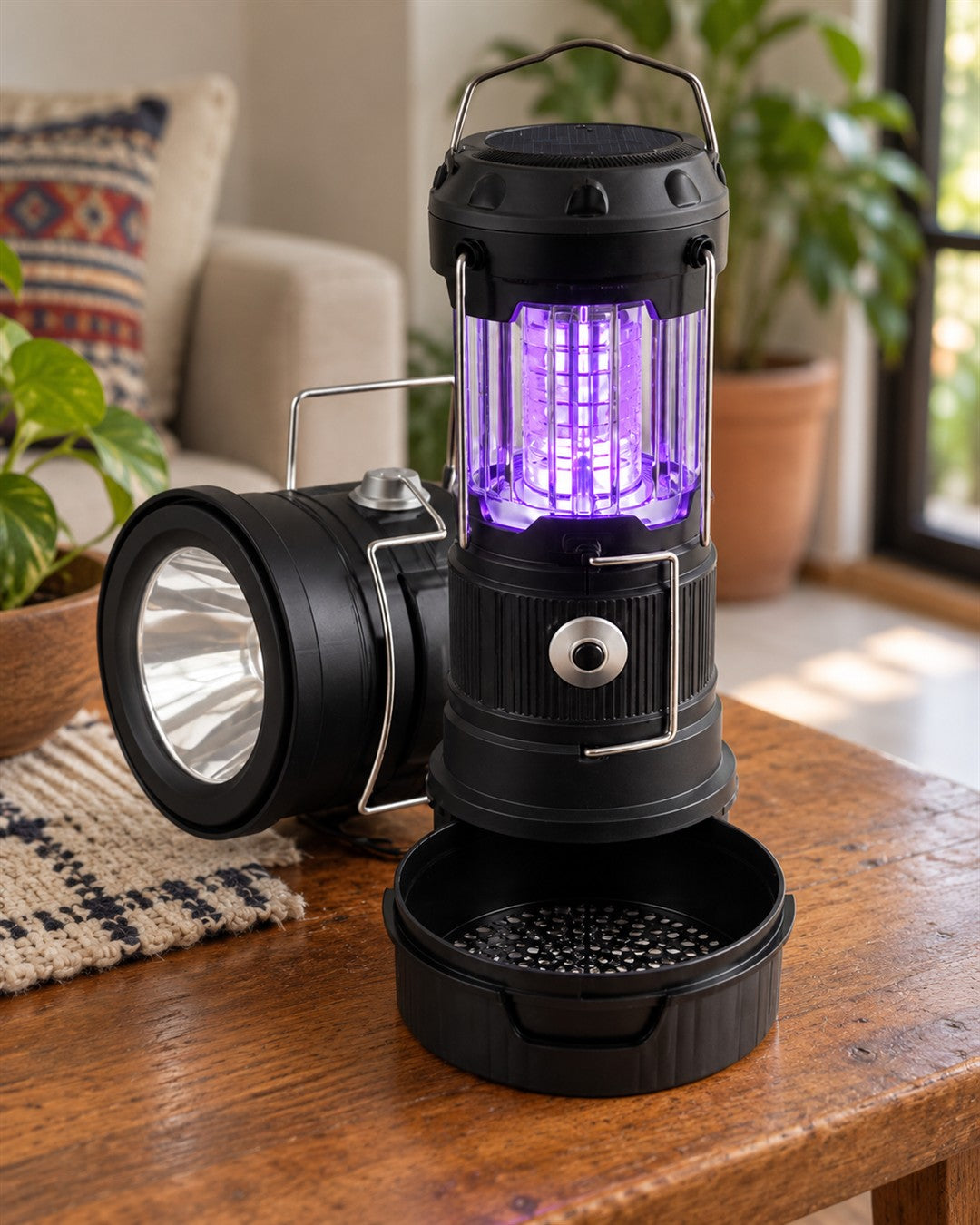 farol atrapa mosquitos UV con linterna foto del envase