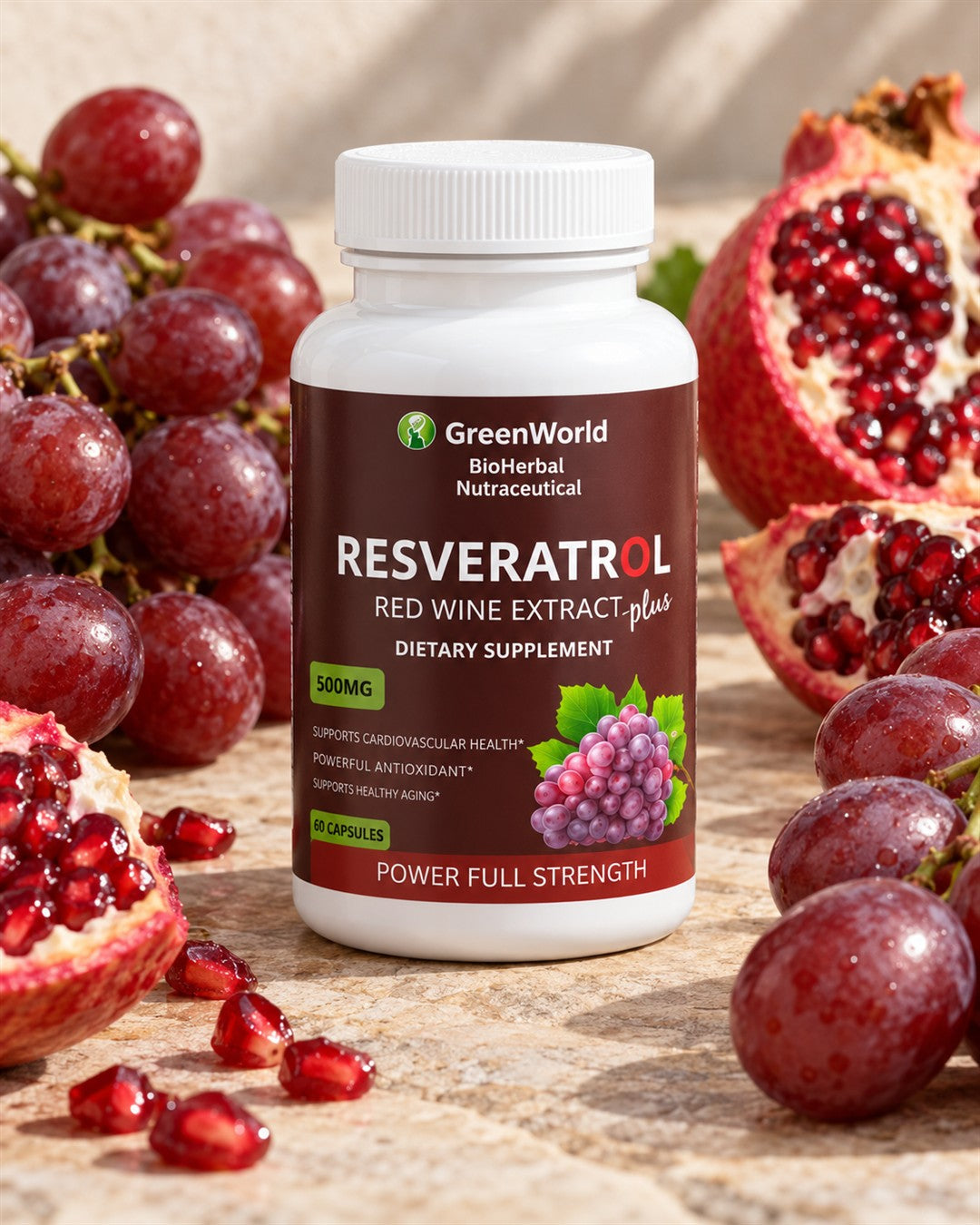 Resveratrol GreenWorld con sus ingredientes