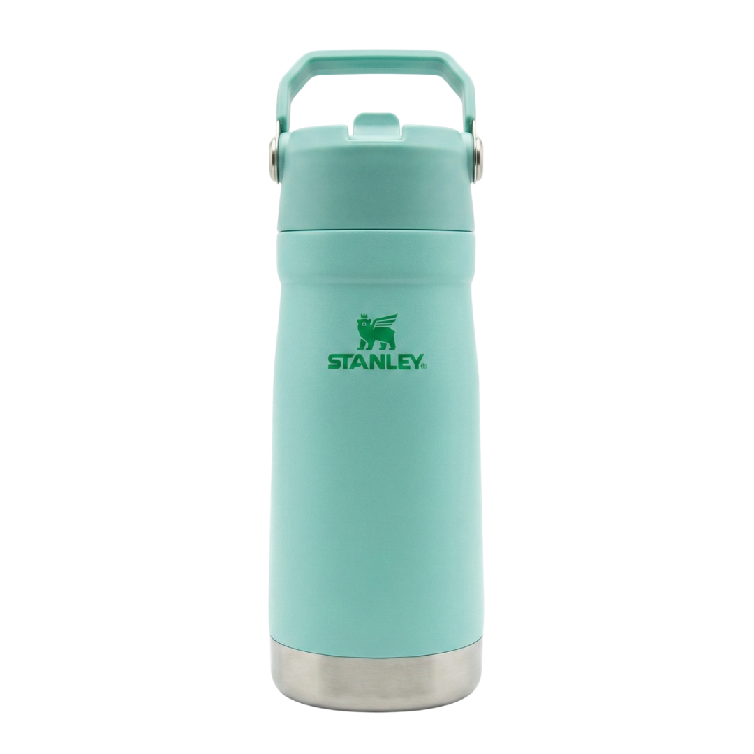 Botella térmica Stanley serie AeroLight IceFlow de 18 onzas en color aqua con base de acero inoxidable.