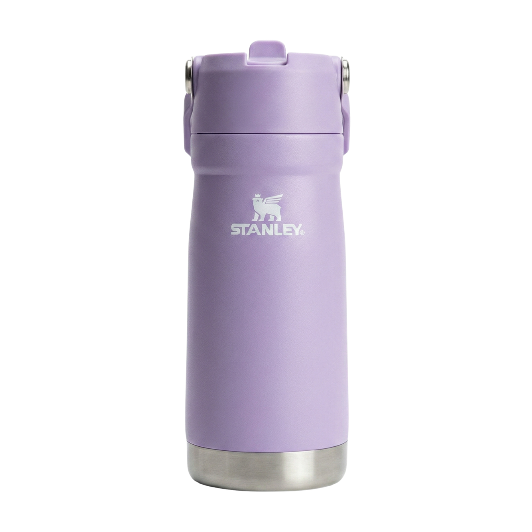 Botella térmica Stanley serie AeroLight IceFlow de 18 onzas en color lila con base de acero inoxidable.