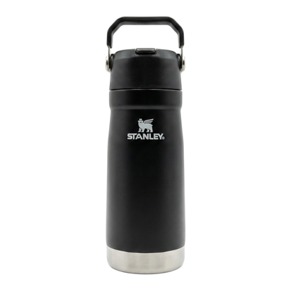 Botella térmica Stanley serie AeroLight IceFlow de 18 onzas en color negro mate con base de acero inoxidable.