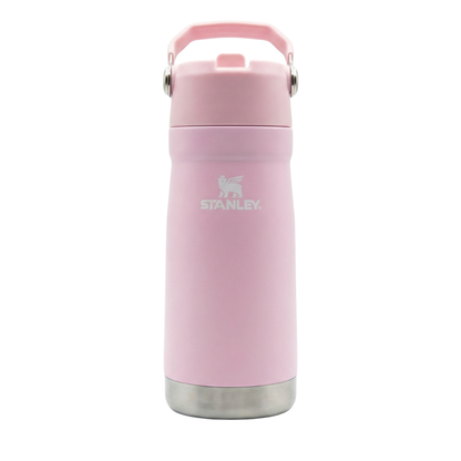 Botella térmica Stanley serie AeroLight IceFlow de 18 onzas en color rosa claro con base de acero inoxidable.