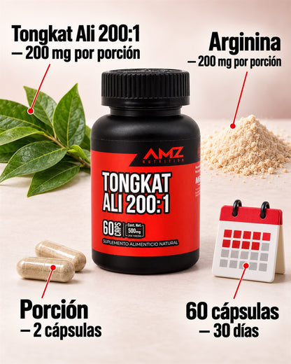 Tongkat Ali 200:1 + Arginina ingredientes